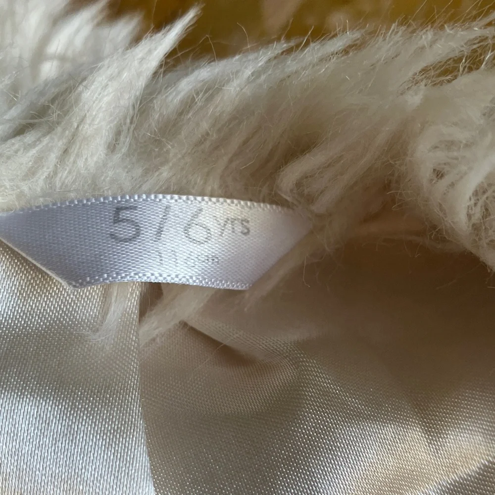Kids Faux Fur Vest - Cream